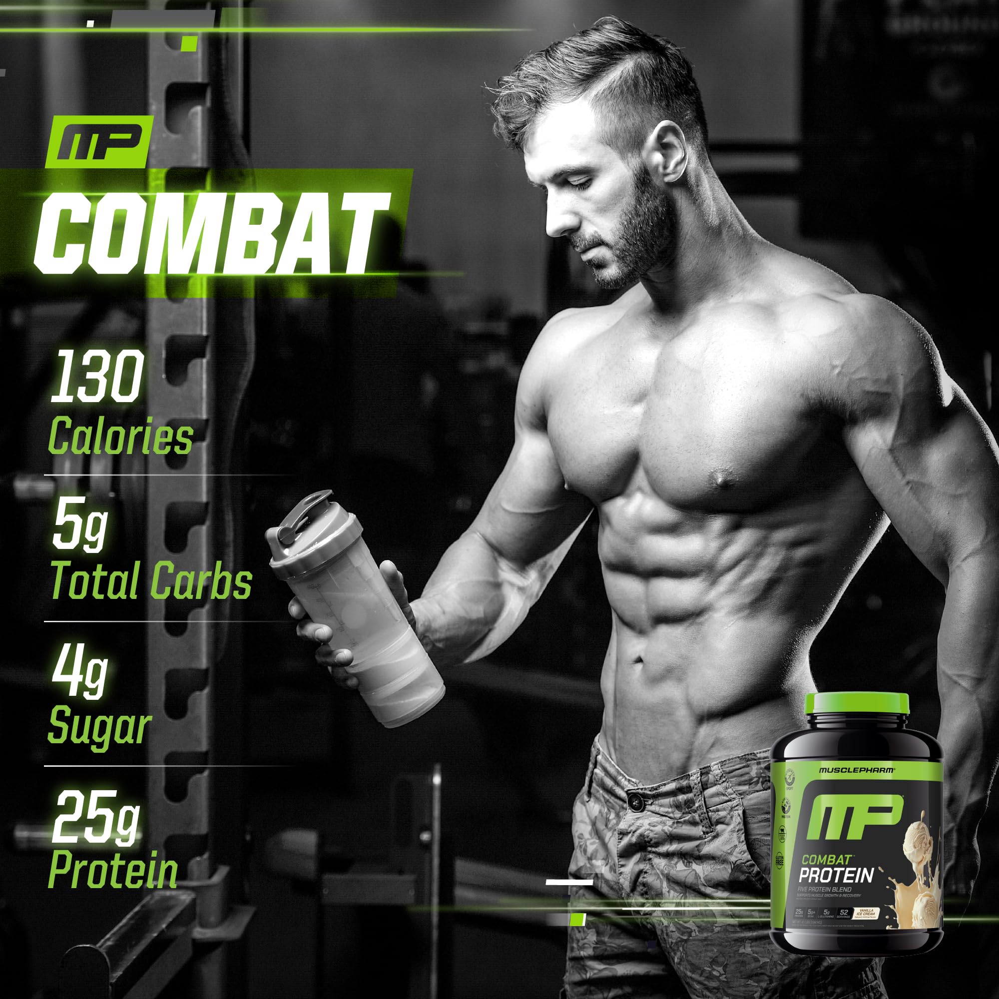 After workout avec MusclePharm Combat Protéine Vanille pour une récupération potentielle.