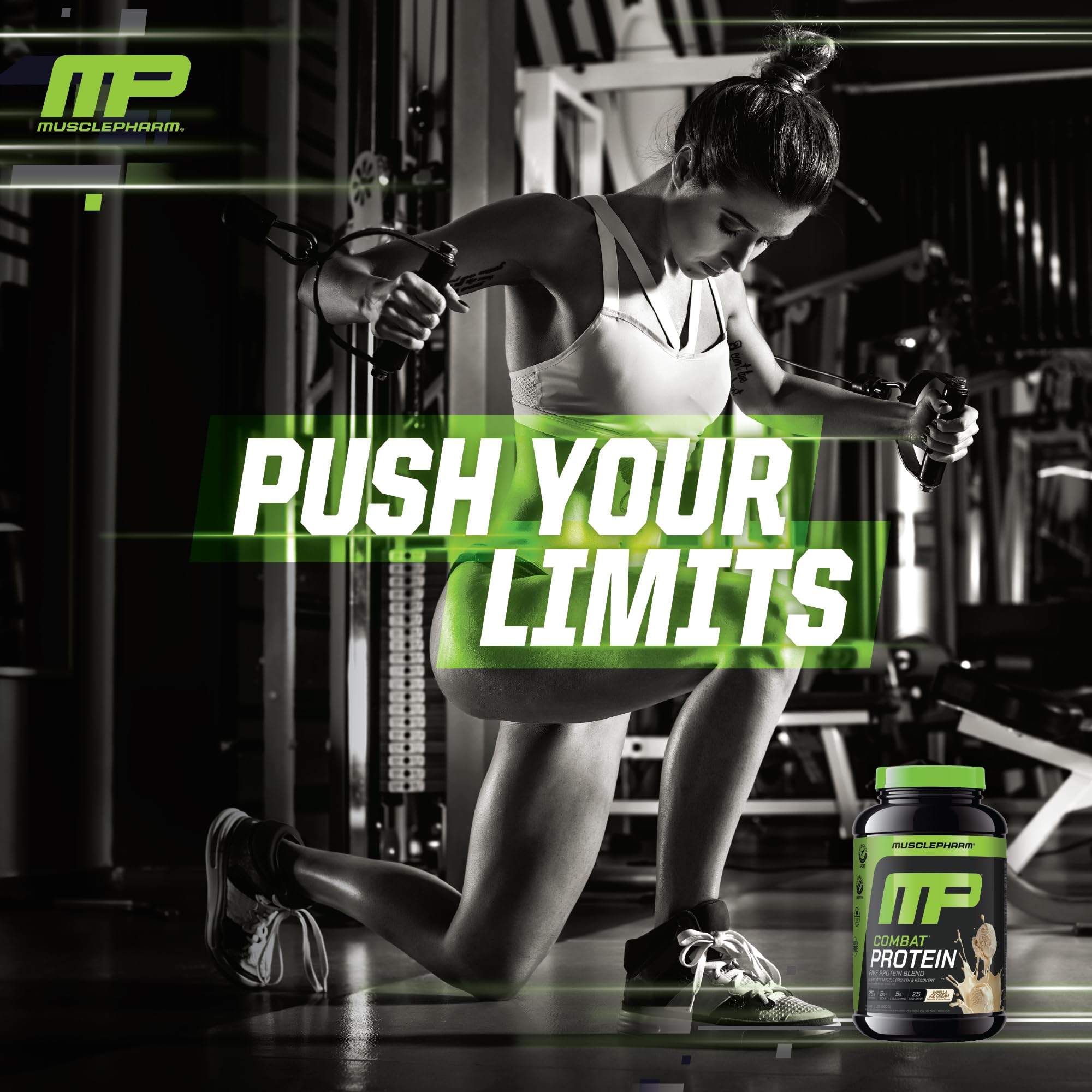 Sans gluten, MusclePharm Combat Protéine Vanille convient aux sportifs