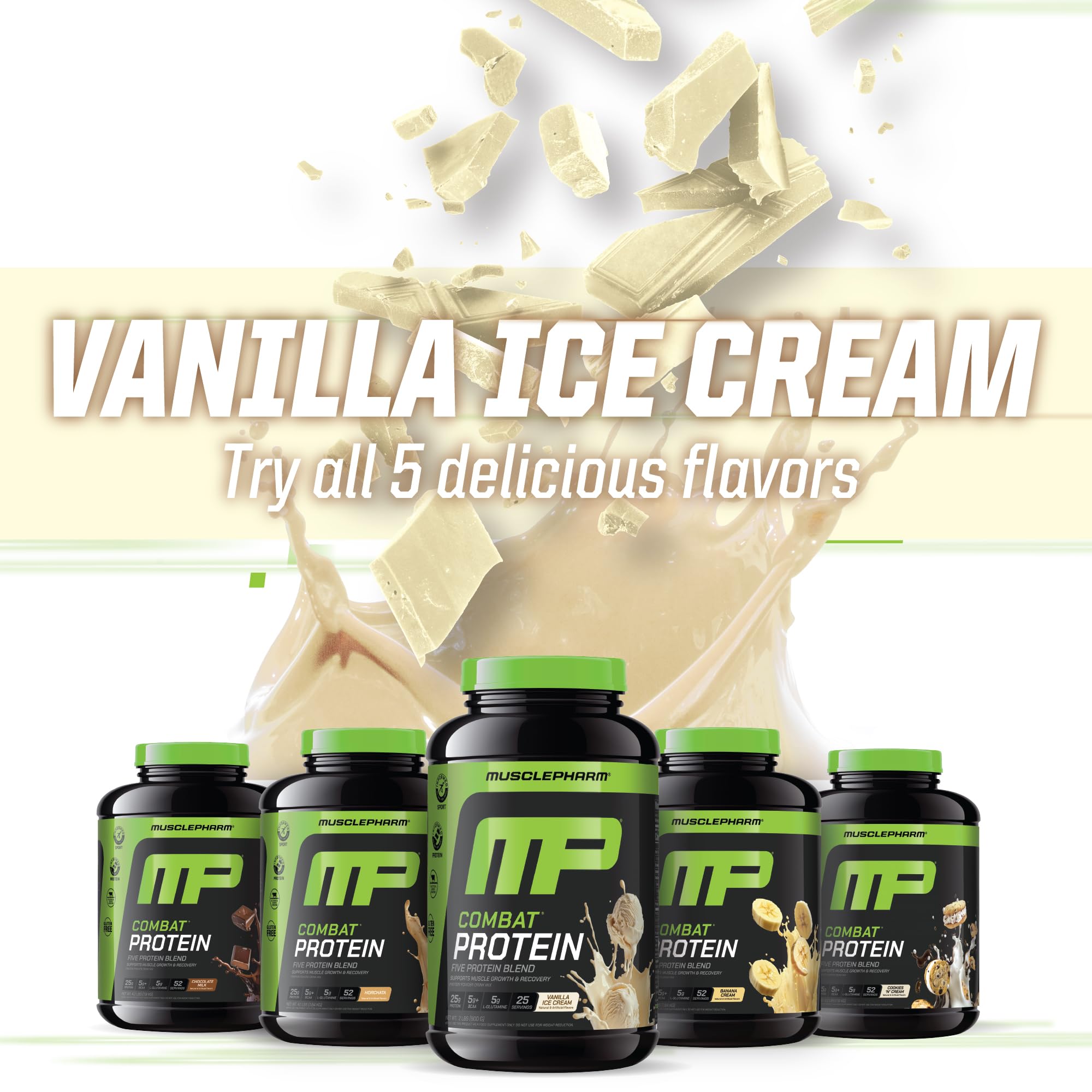 Testé sans substances interdite et certifié, MusclePharm Combat Vanille inspire confiance