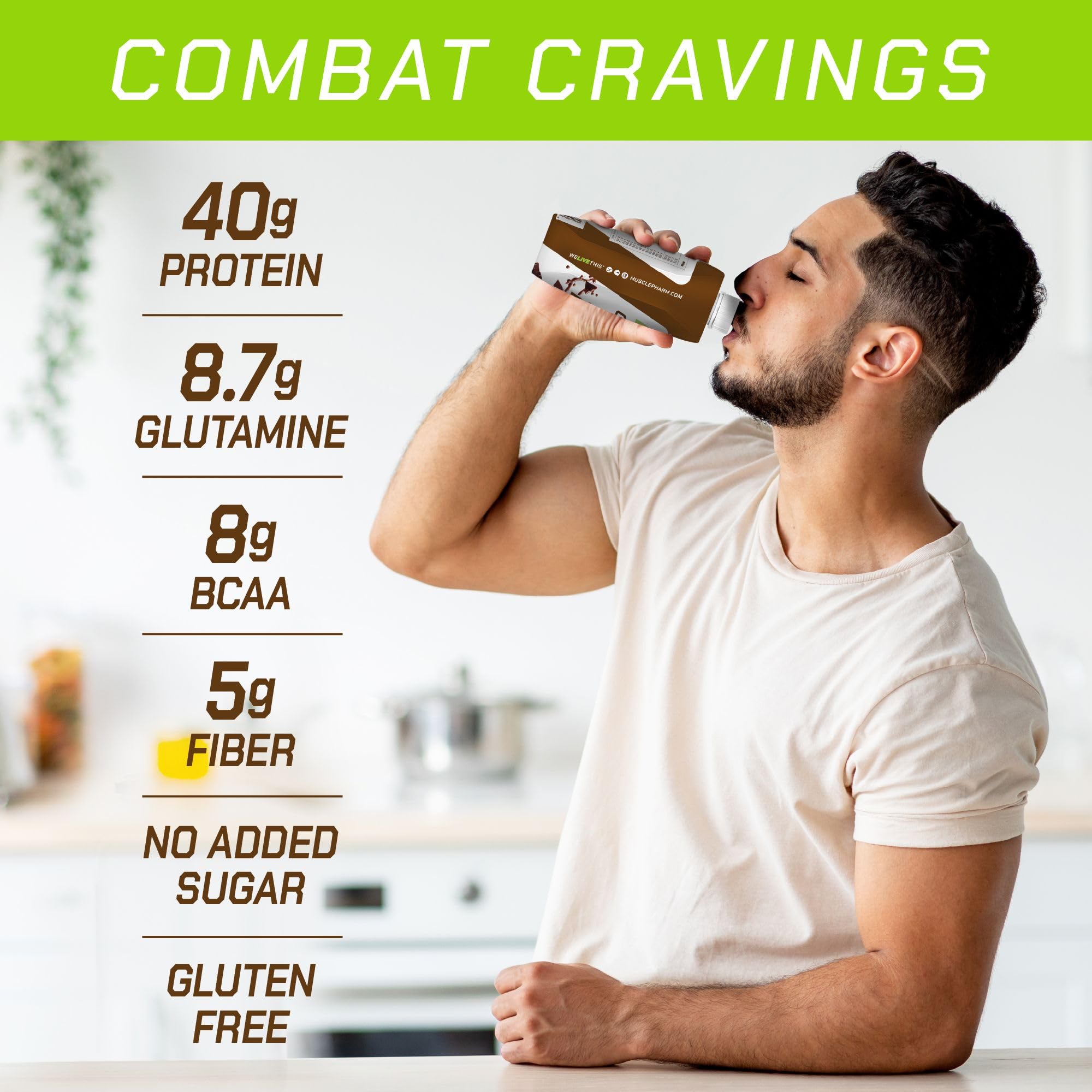 MusclePharm Combat Ready Shake – bouteille Caramel Salé, douceur gourmande et énergie durable