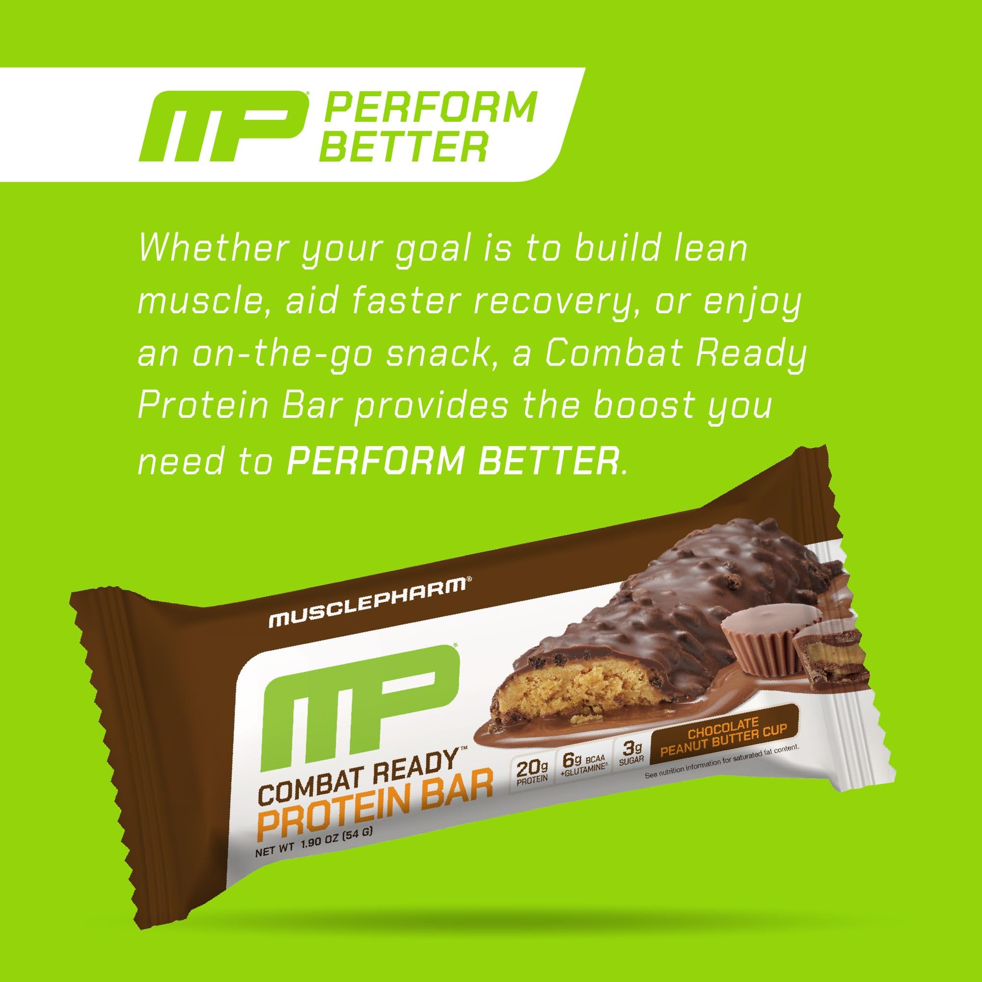 MusclePharm Combat Sport Bar sans gluten, option pratique.