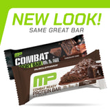 Barre MusclePharm Combat Sport chocolat gâteau, texture moelleuse et croquante à la fois.