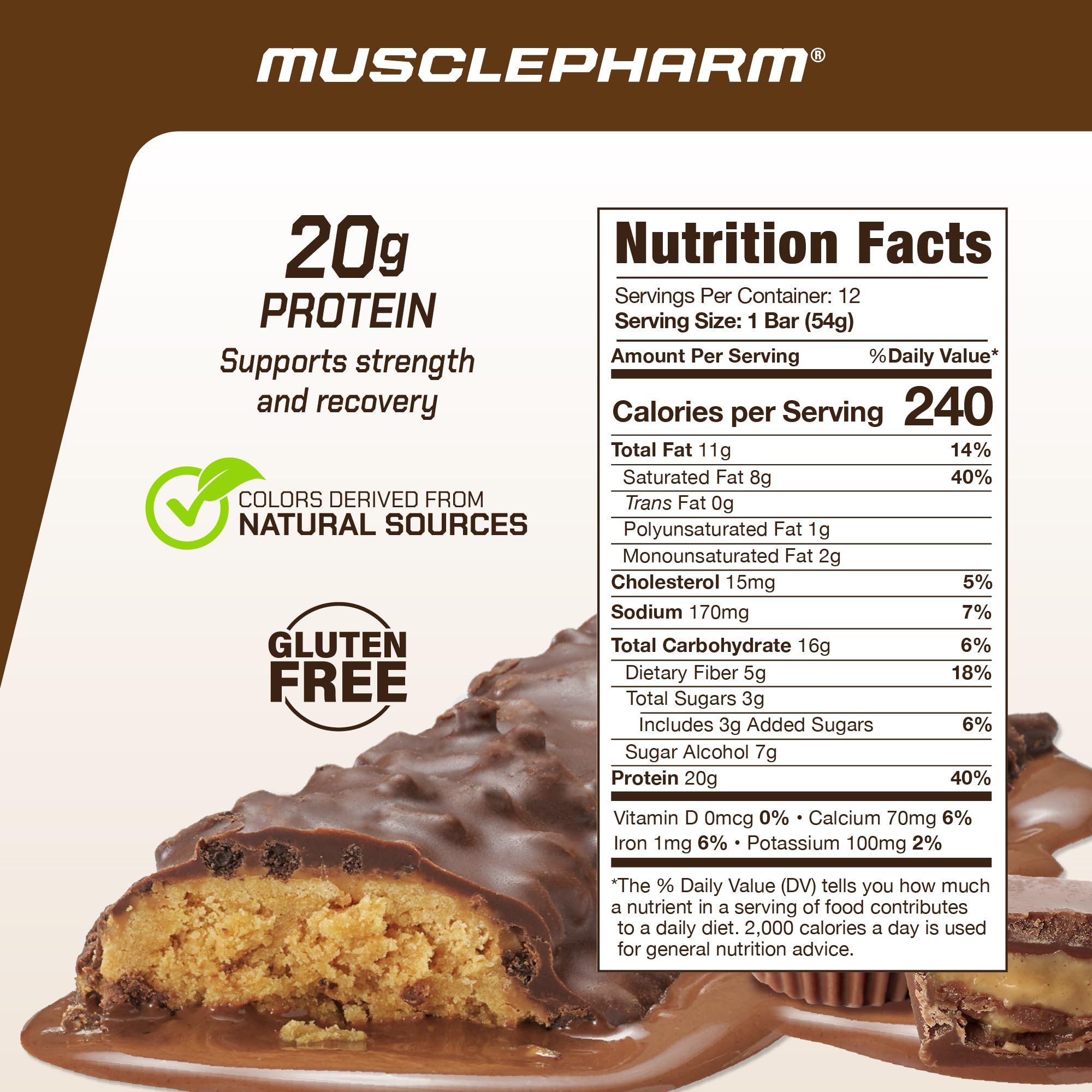 MusclePharm Combat Sport Bar protéine 20 g pour l’effort.