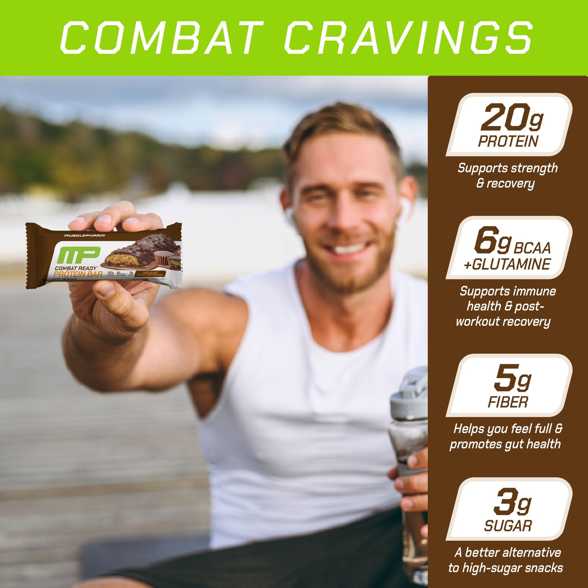 Texture moelleuse et croquante de la Combat Sport Bar.