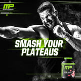 MusclePharm Combat Whey Fraise Crème, après entraînement pour récupération ciblée.