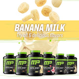 Utilisation pré et post-entraînement avec MusclePharm Combat Whey Banane.