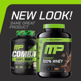 MusclePharm Combat whey-shaker chocolat – préparation rapide et goût riche.
