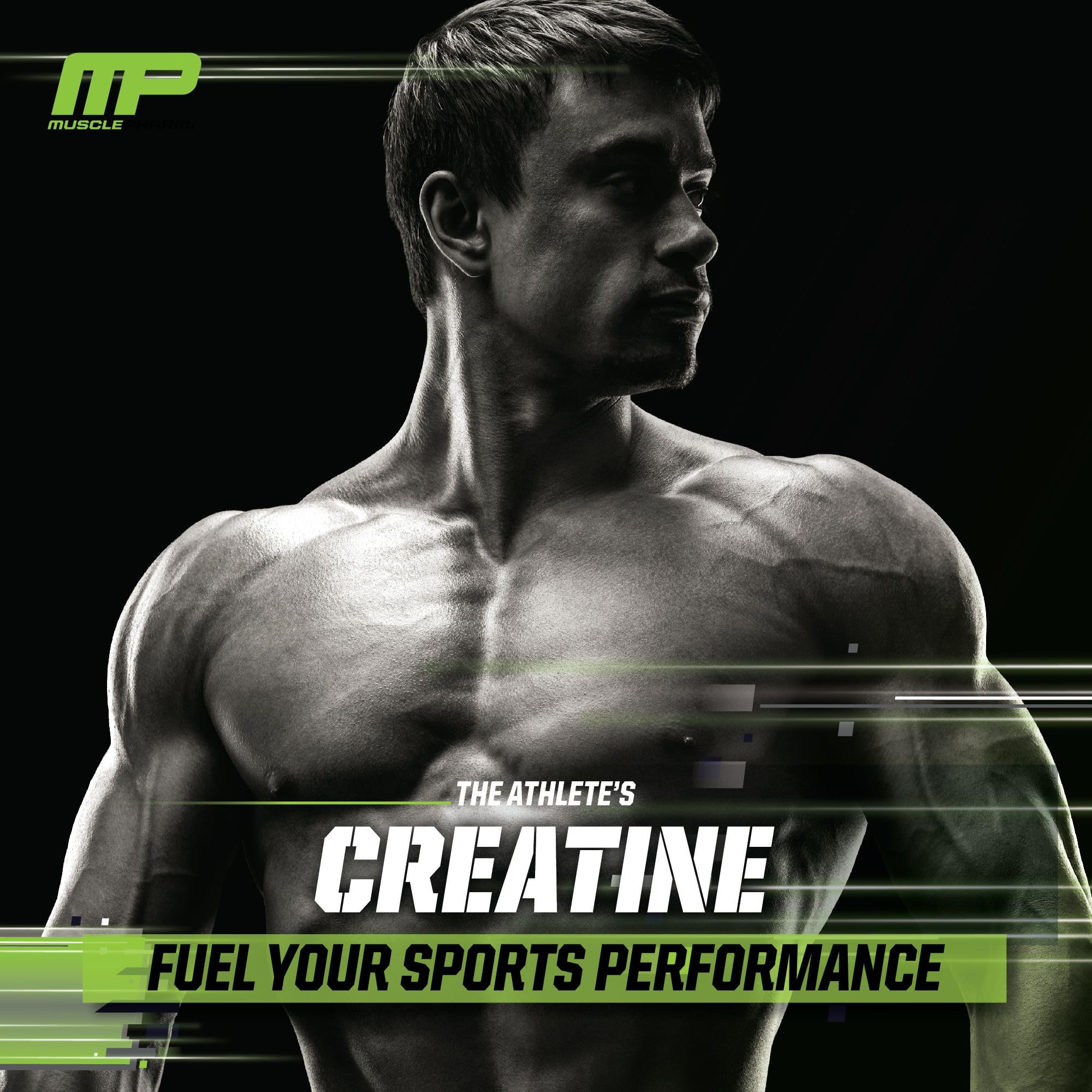 MusclePharm Créatine Monohydrate, dose de 5 g prête à mesurer.