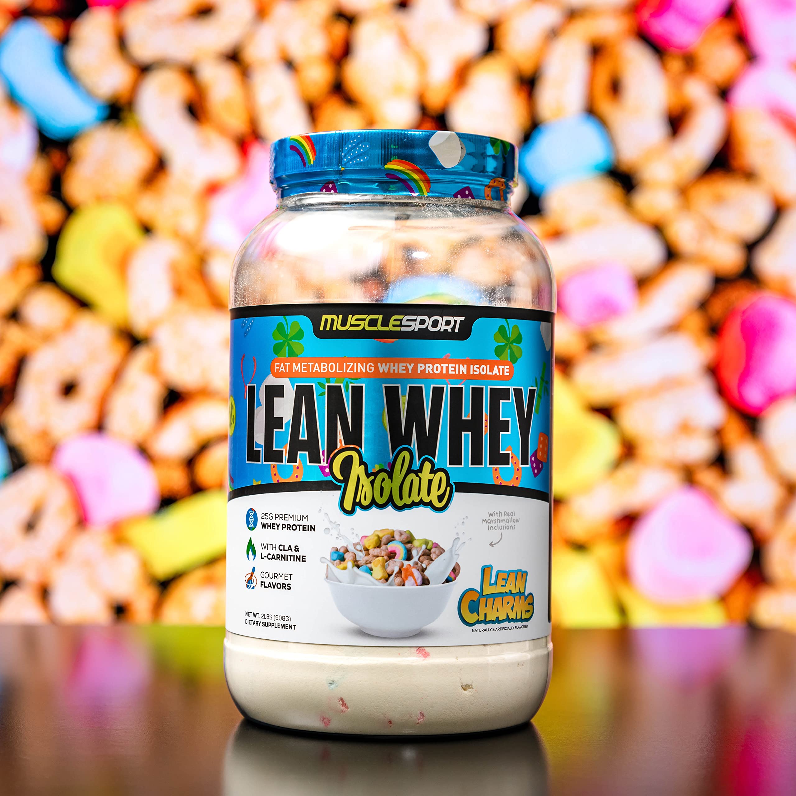 Musclesport Lean Whey Revolution : doseur prêt à mesurer les portions après l'entraînement.