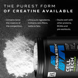MuscleTech CellTech Creactor étiquette-detail, ingrédients et usages clairement présentés.