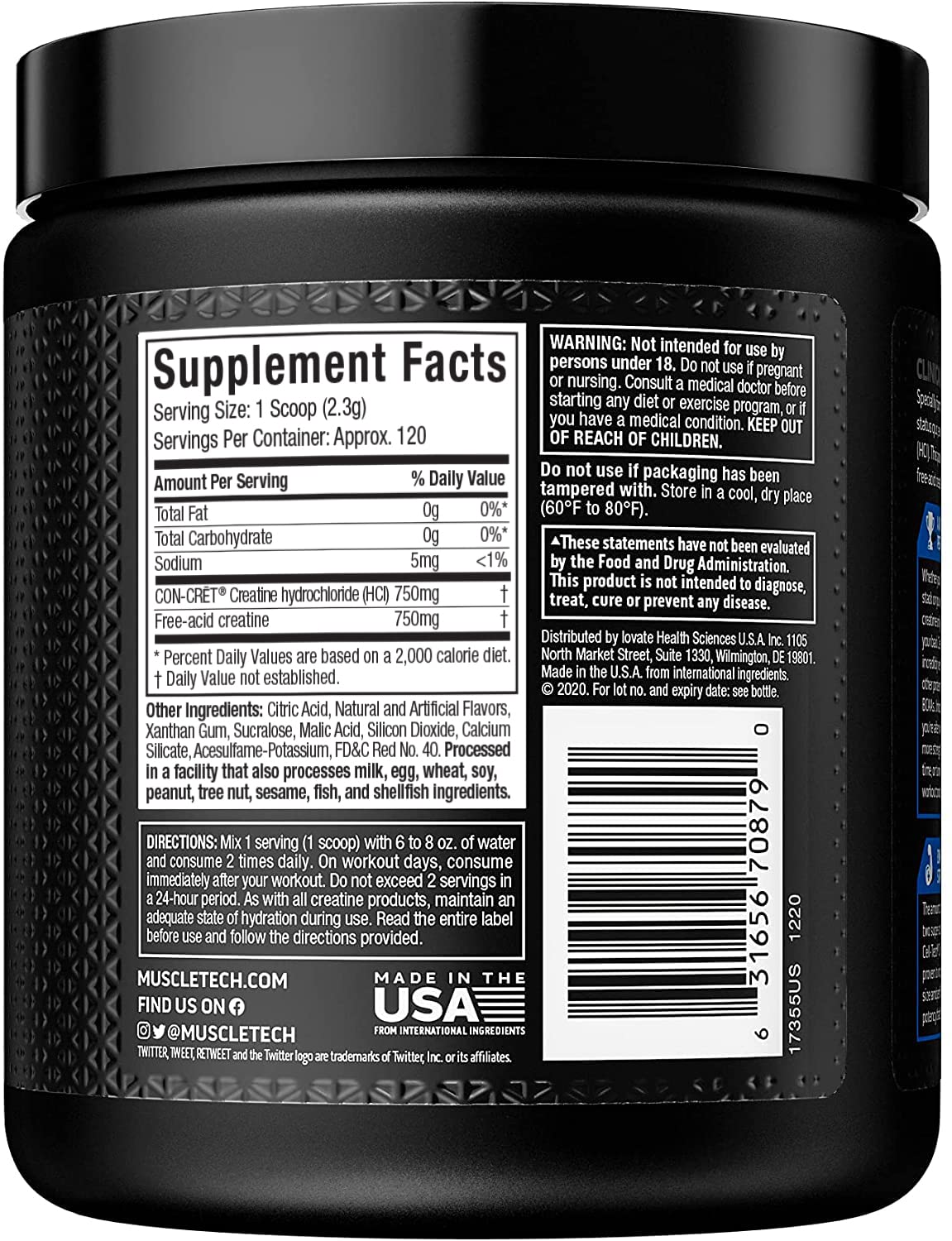 MuscleTech CellTech Creactor ready-mix-entrainement, goût Fruit Punch agréable.