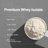 Étiquette nutritionnelle MuscleTech ISO Whey Vanilla affichant 25 g protéines.