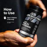 MuscleTech Platinum Multivitamines — dosage clair pour une routine régulière.
