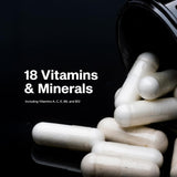 MuscleTech Platinum Multivitamines — étiquette lisible montrant ingrédients et valeurs nutritionnelles.