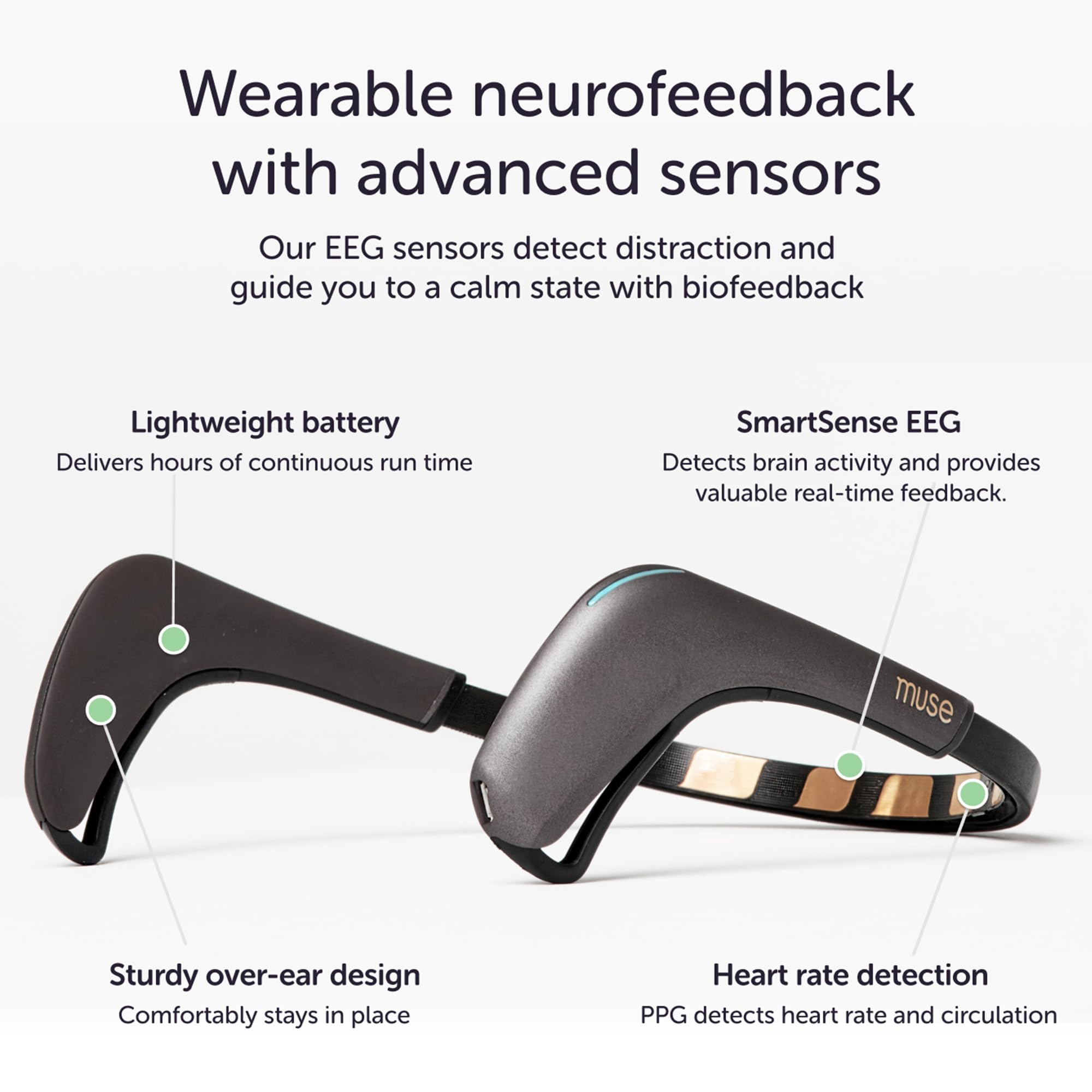 MUSE 2 – guidage sonore pendant la méditation pour une expérience immersive.