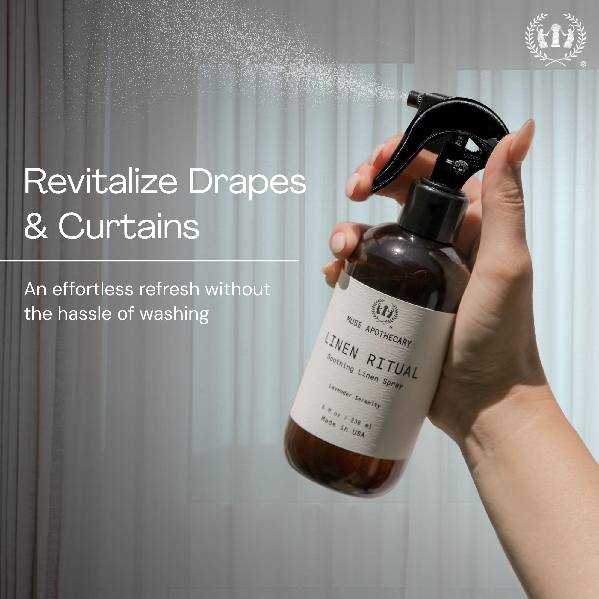 Muse Apothecary Linen Ritual – spray draps-relaxant pour oreillers et couvertures.