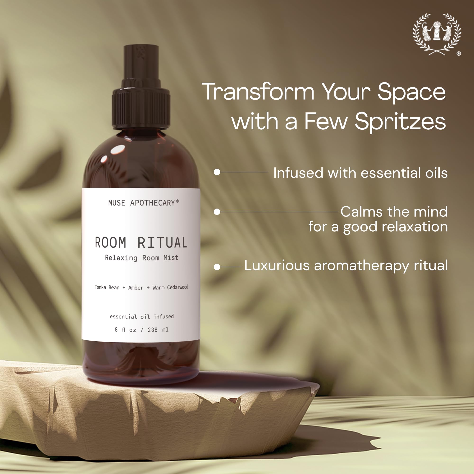 Muse Apothecary Room Ritual, diffusion sur linges pour parfum frais.