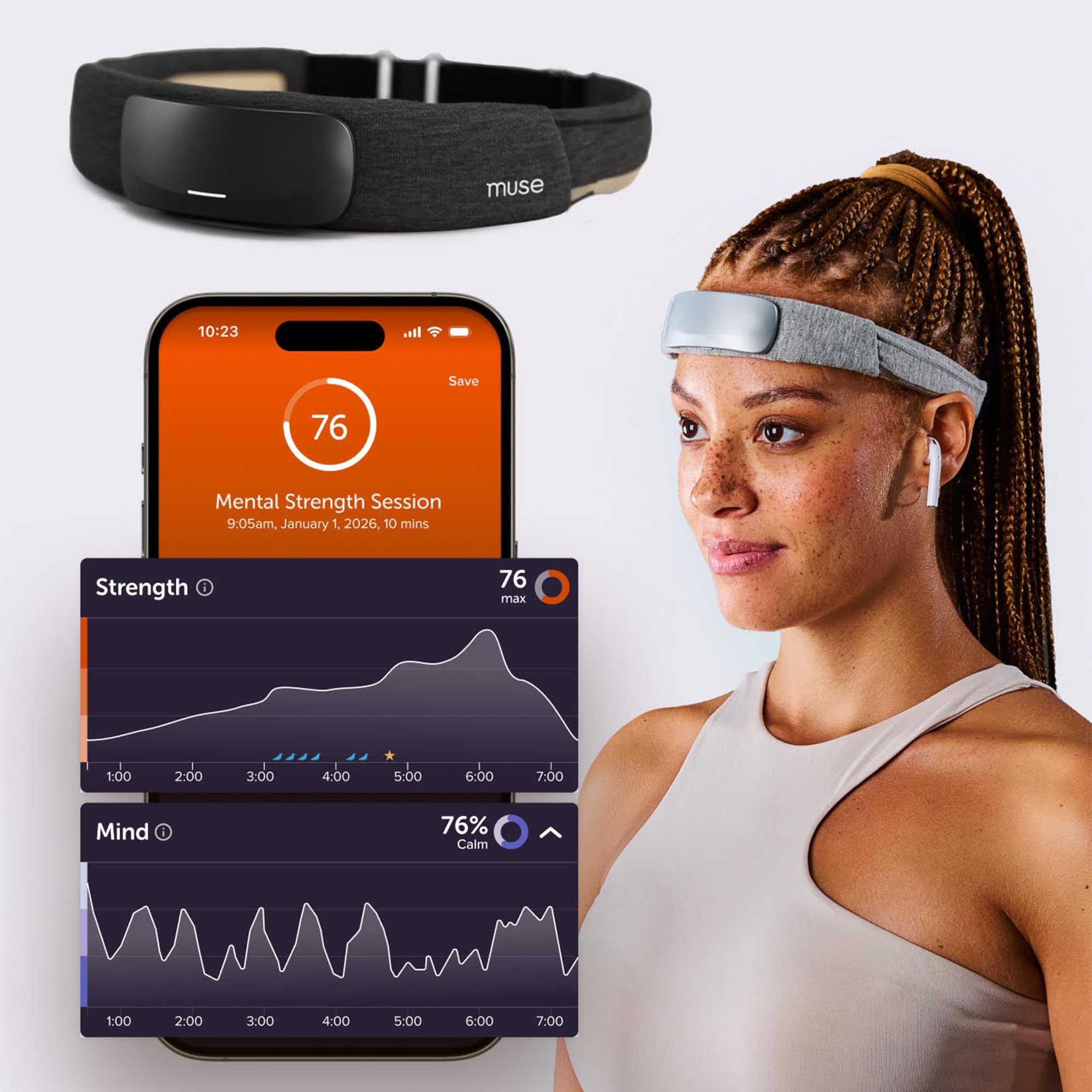 Muse S Athena: bandeau capteurs cerveau pour le sommeil et la concentration.