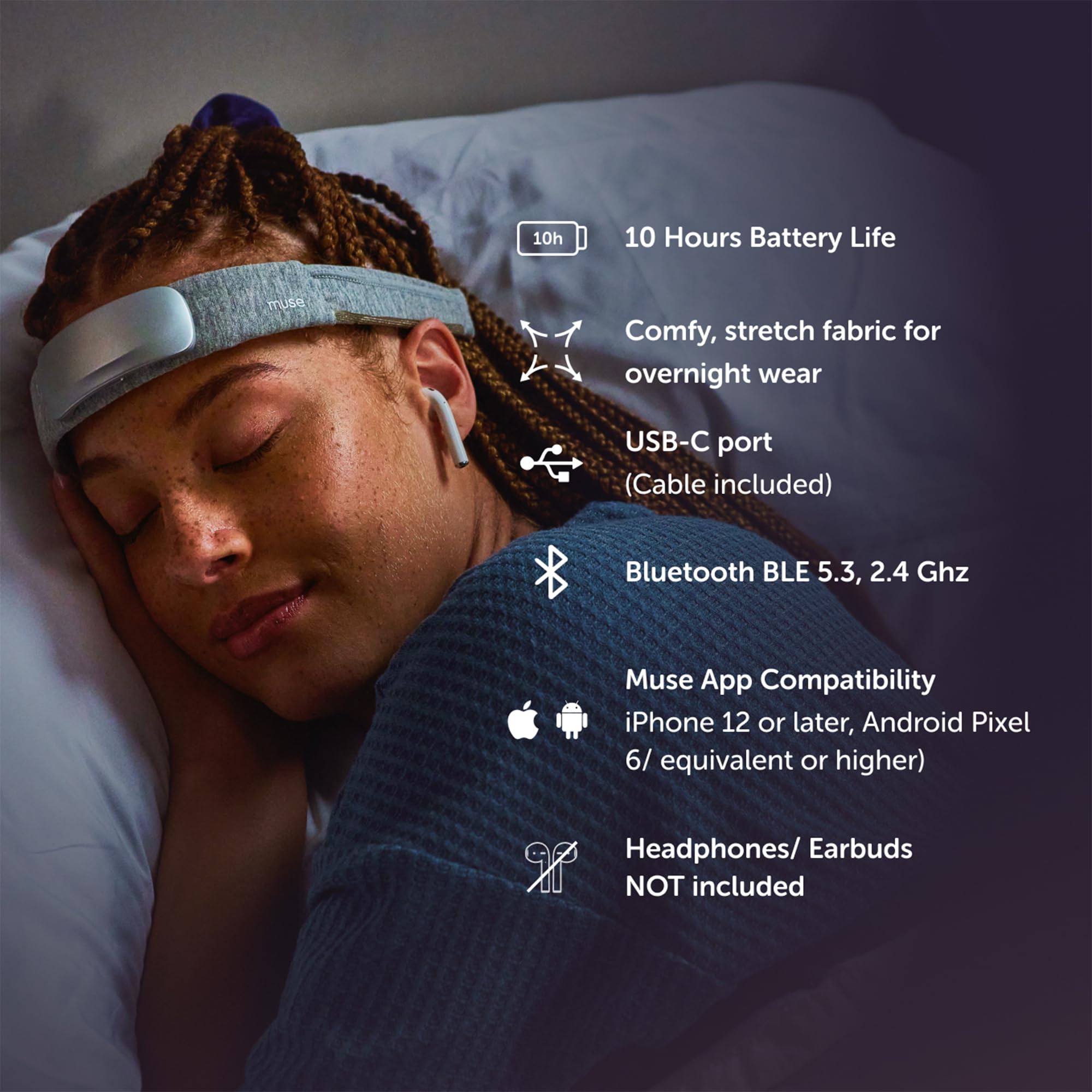 Muse S Athena suivi du sommeil et de la concentration pour guider la pratique