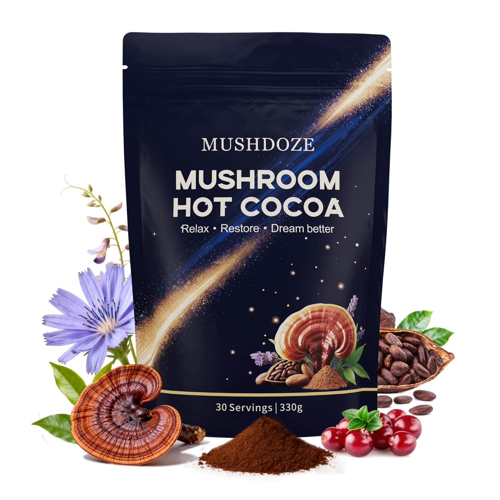 Mushdoze Chocolat Chaud Sommeil Mélatonine: moment détente nocturne.