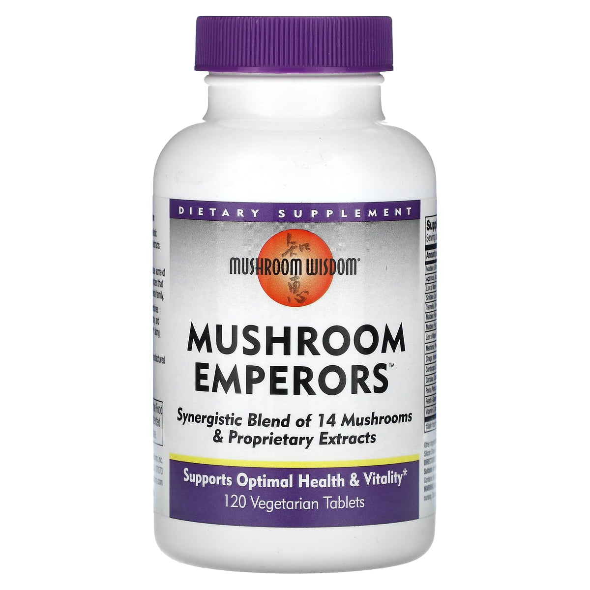 Mushroom Wisdom Emperors: bouteille visible, peut soutenir l'énergie et le bien-être quotidien.