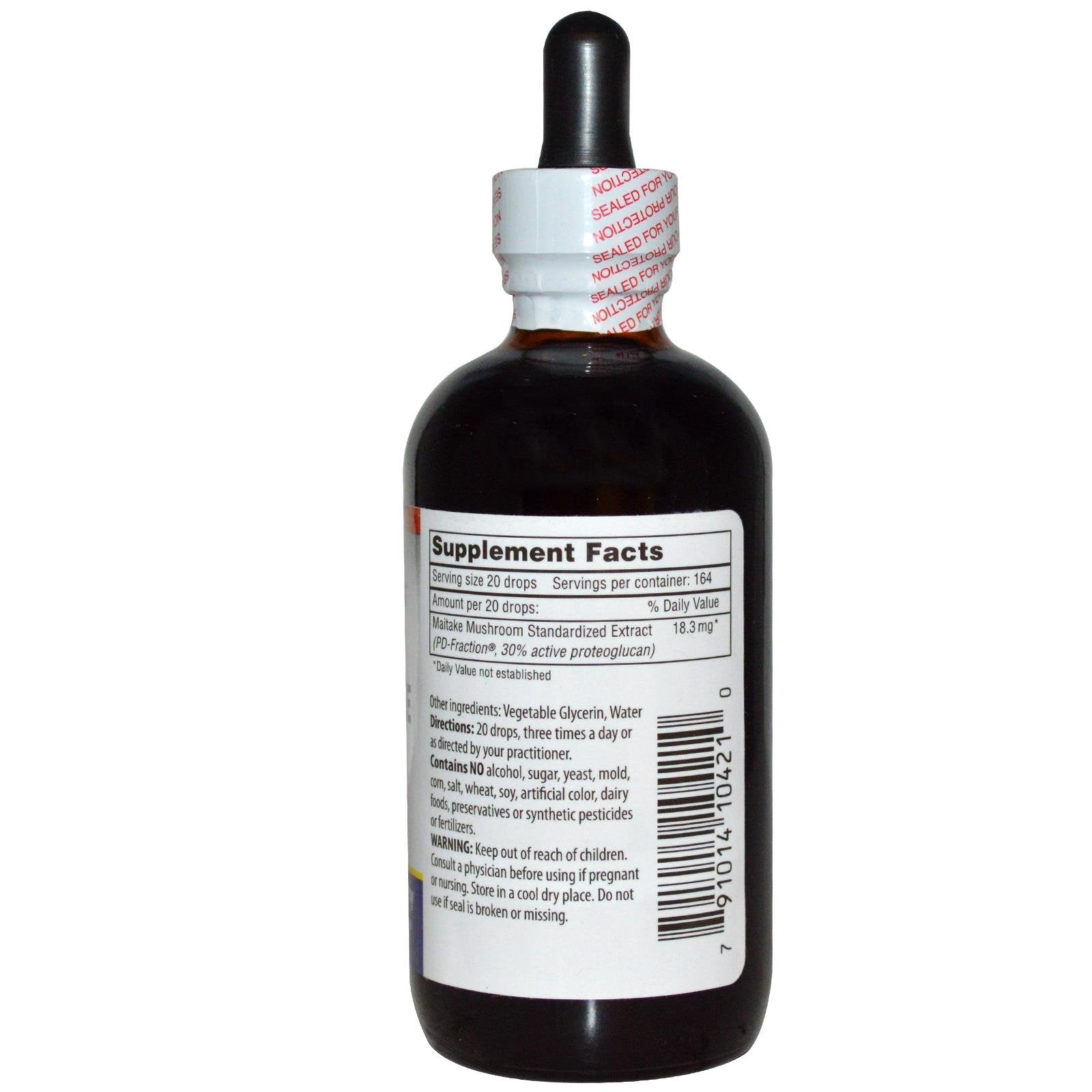 Grifron Maitake D Fraction, gouttes, prise facile et dose précise pour usage quotidien.