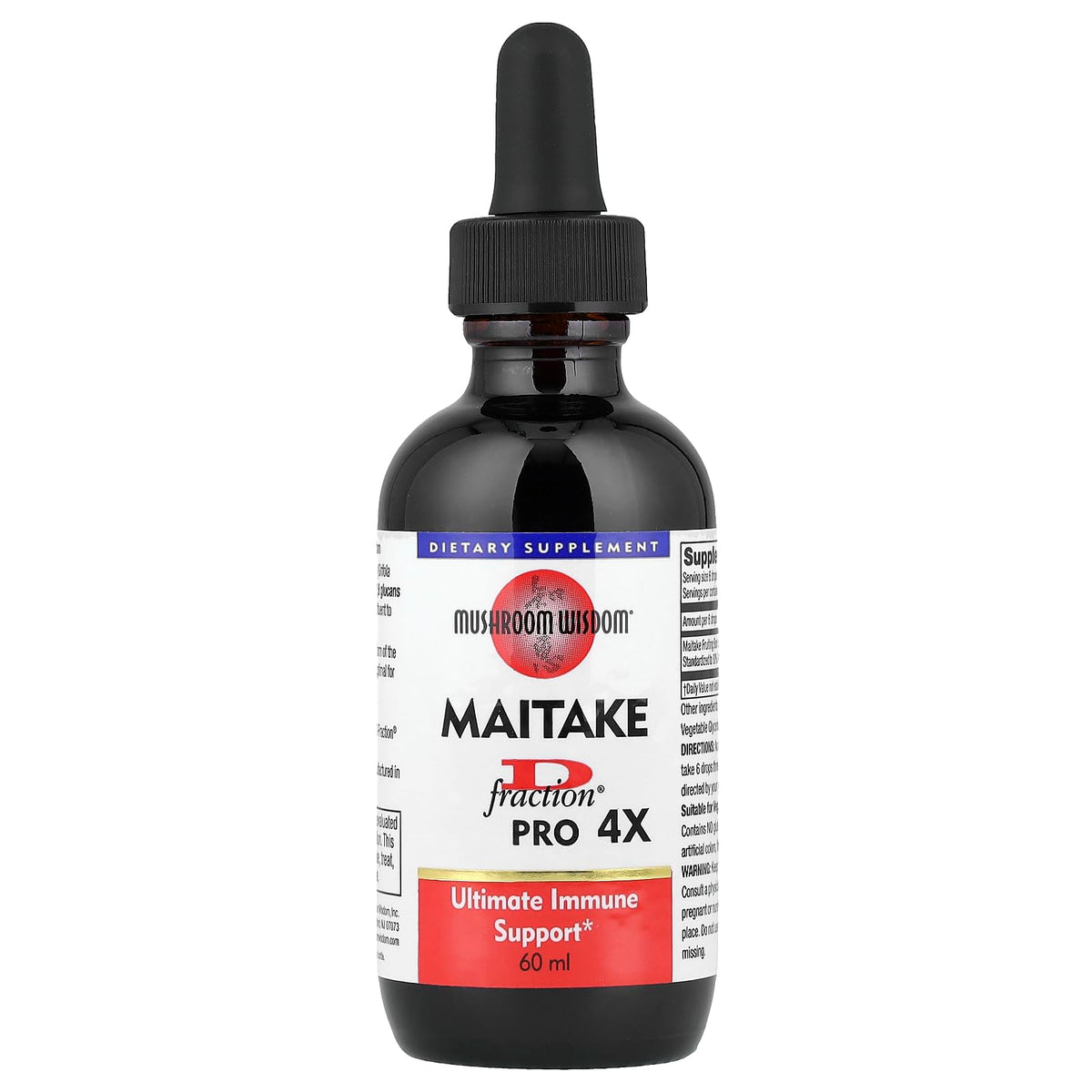 Mushroom Wisdom Maitake D Fraction Pro flacon, soutien potentiel du système immunitaire.