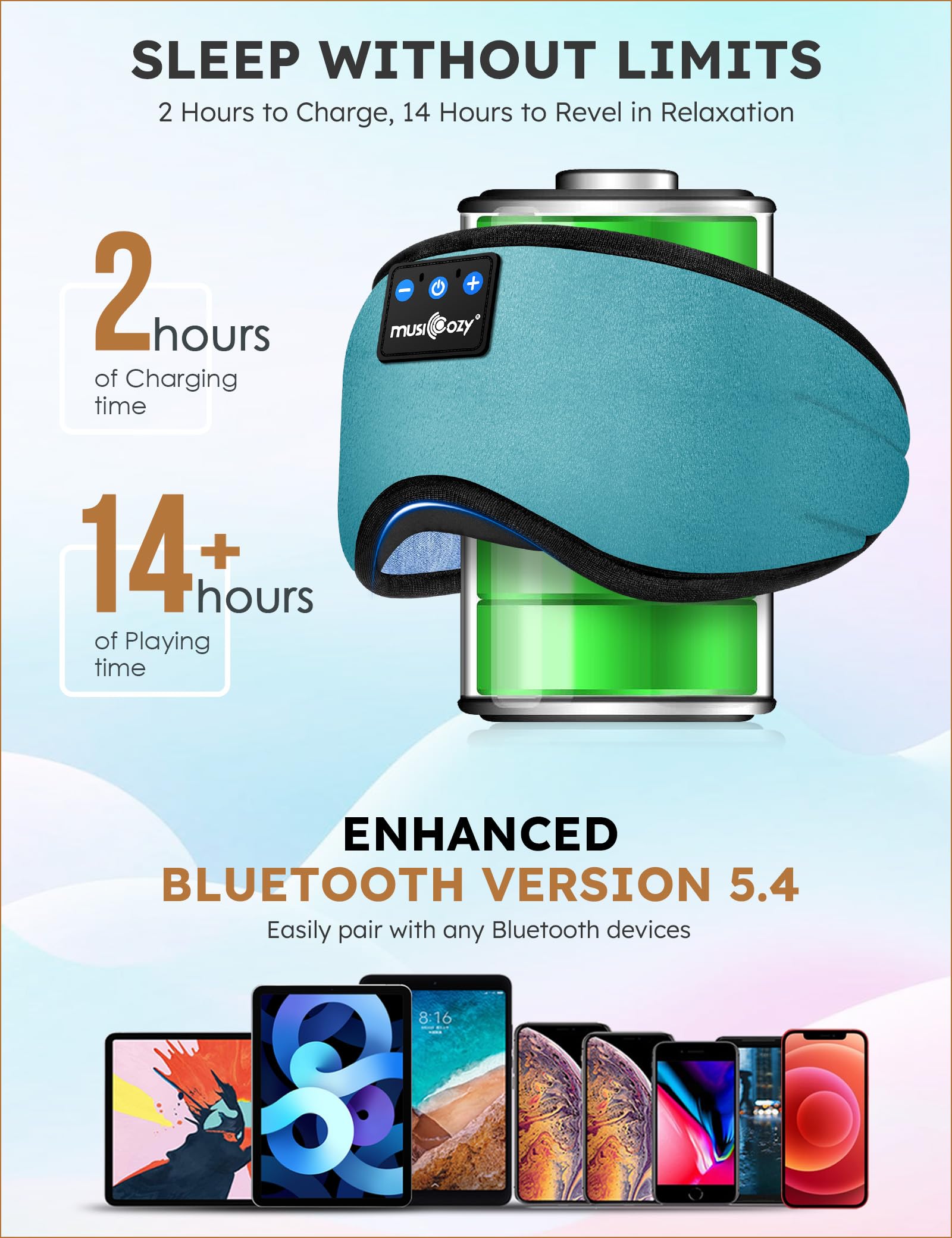 MUSICOZY connexion stable Bluetooth 5.4 pour sans fil facile