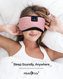MUSICOZY casque sommeil rose-maillage enceintes ultra-fines pour un son clair.