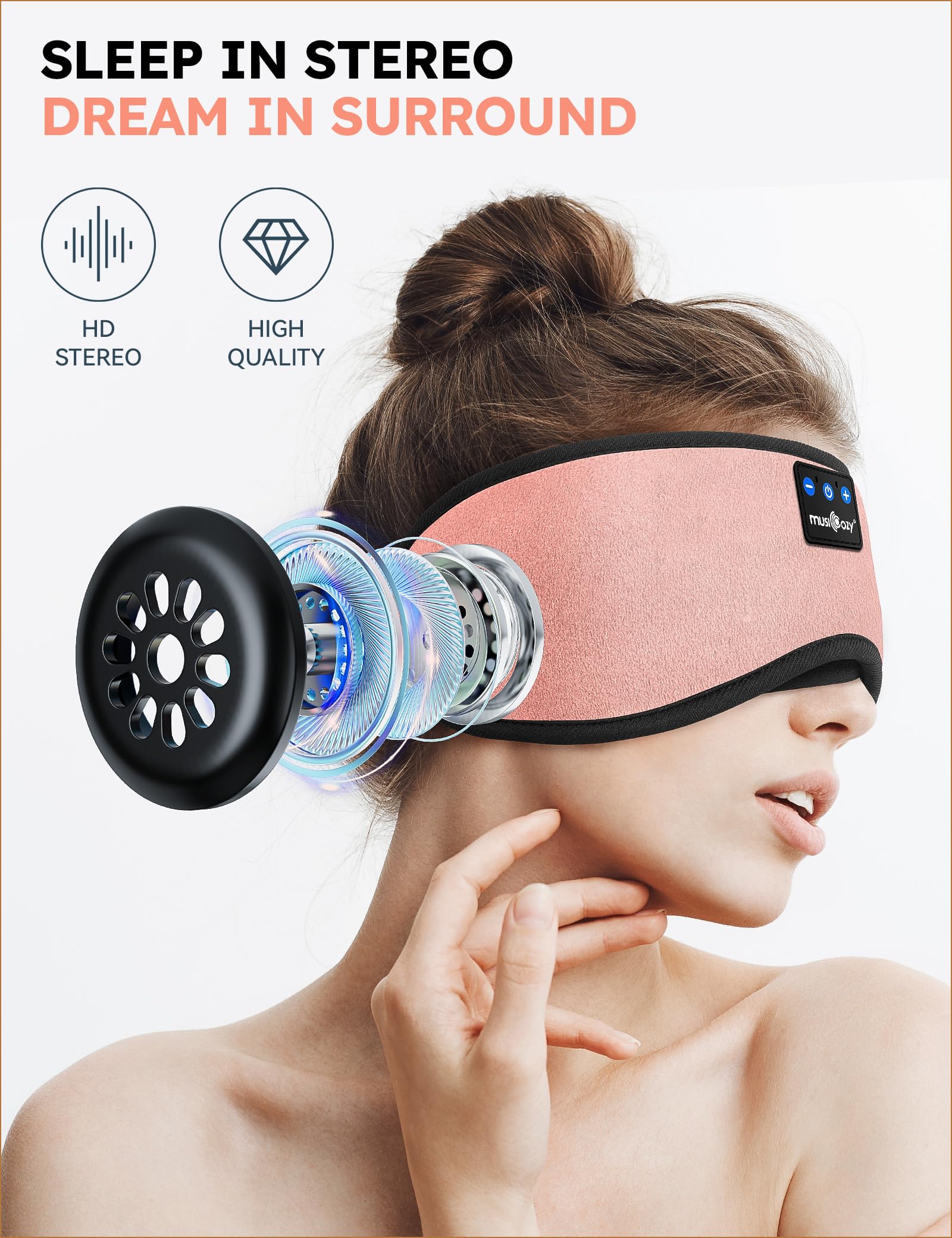 Design ajustable Musicozy bloque lumière et améliore le confort