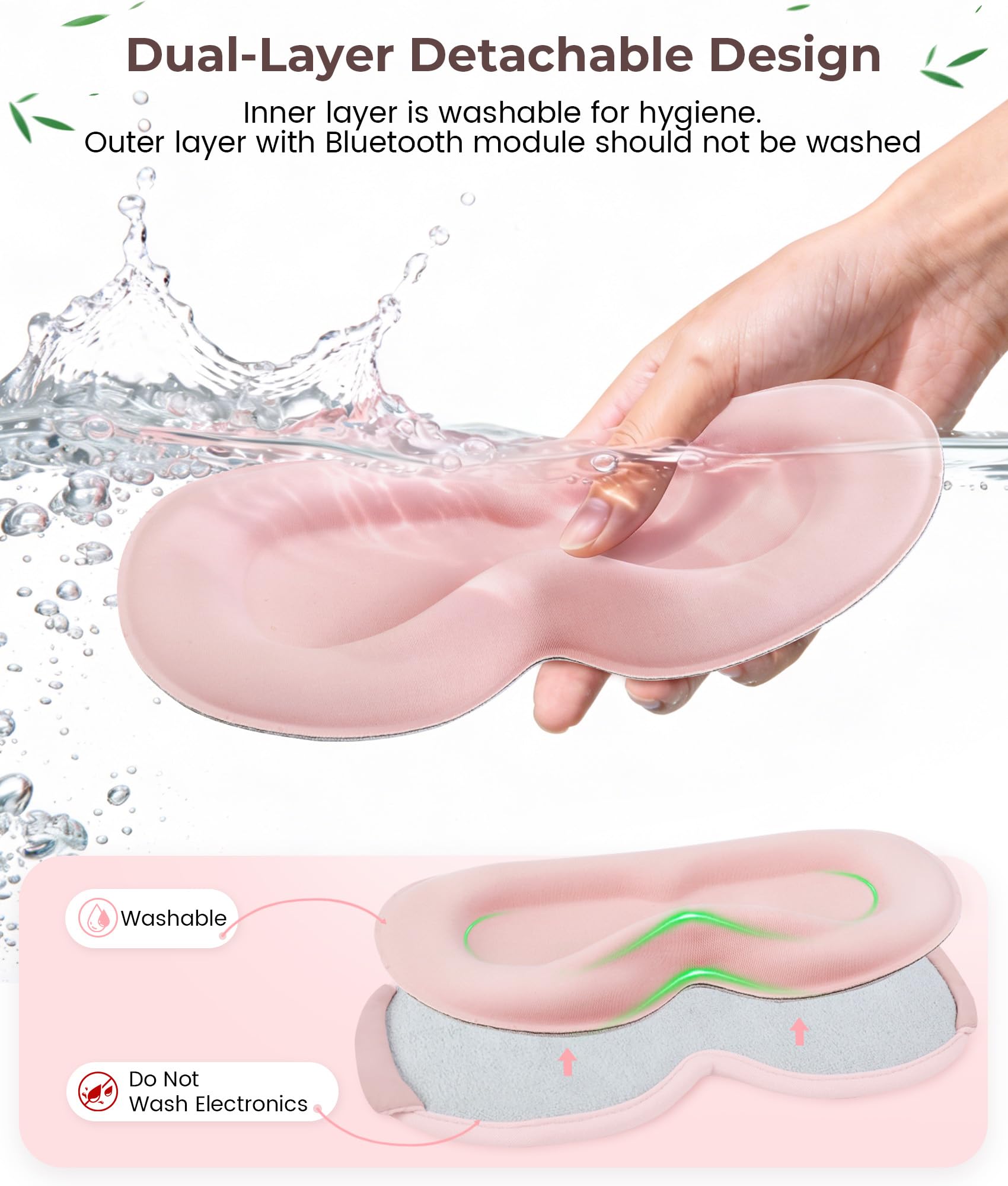 MUSICOZY double-couche détachable: nettoyage simple et hygiène en déplacement.