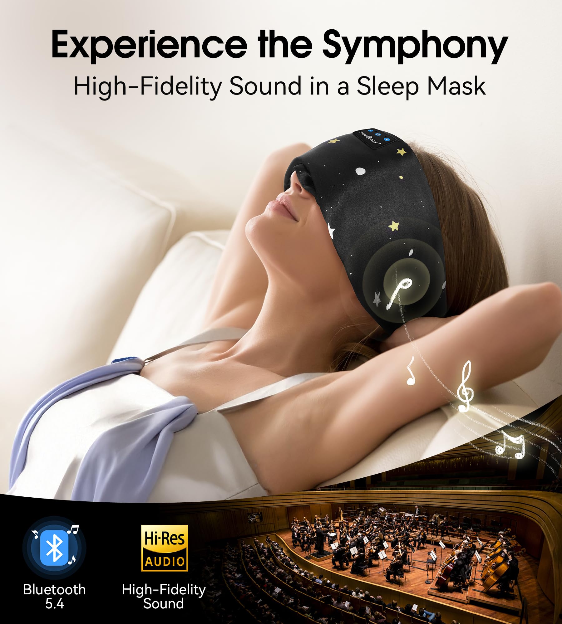 MUSICOZY masque-sommeil-bouchons-oreilles-inclus: réduction du bruit et confort supplémentaires.