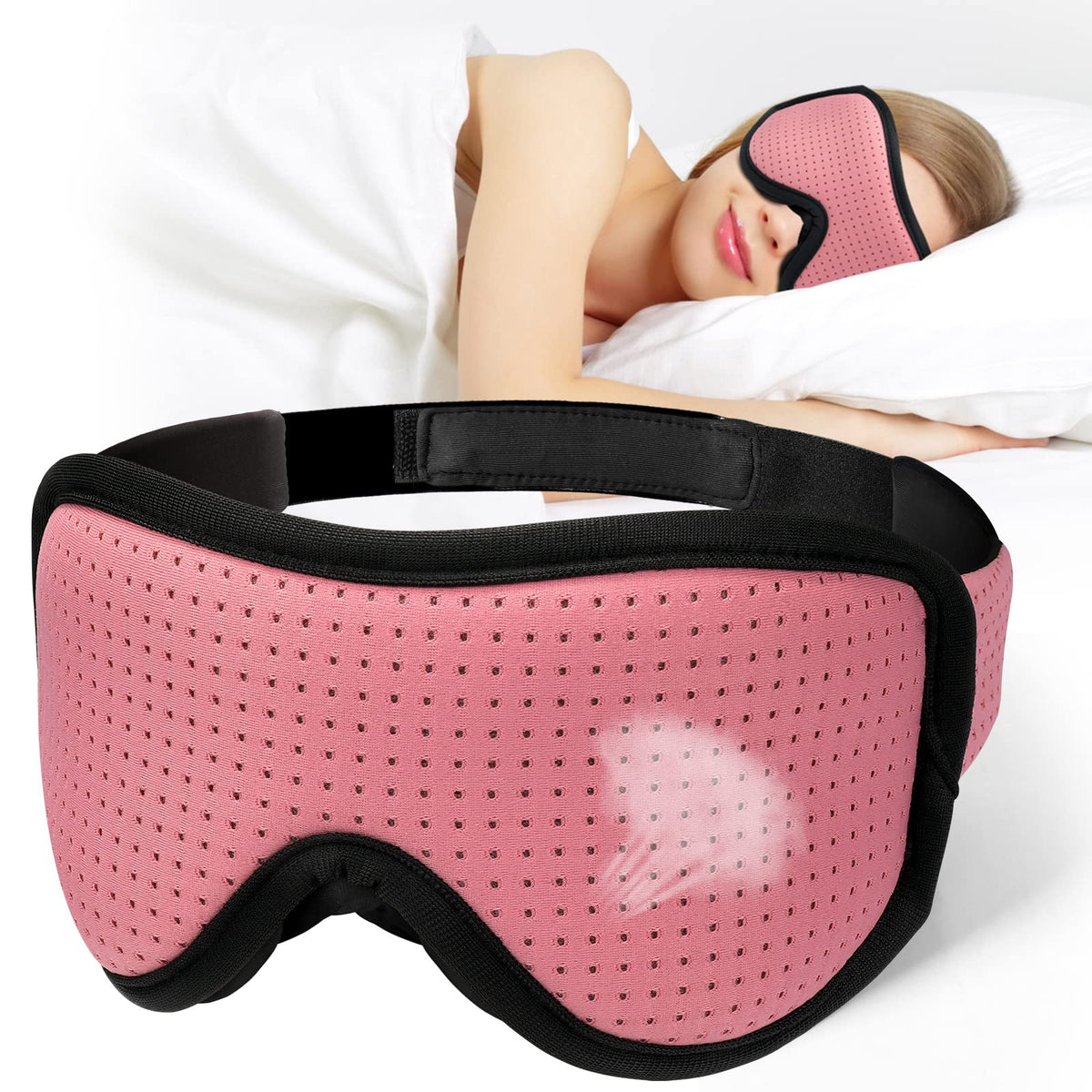 MUSICOZY masque de sommeil design 3D épouse le visage pour un confort durable.