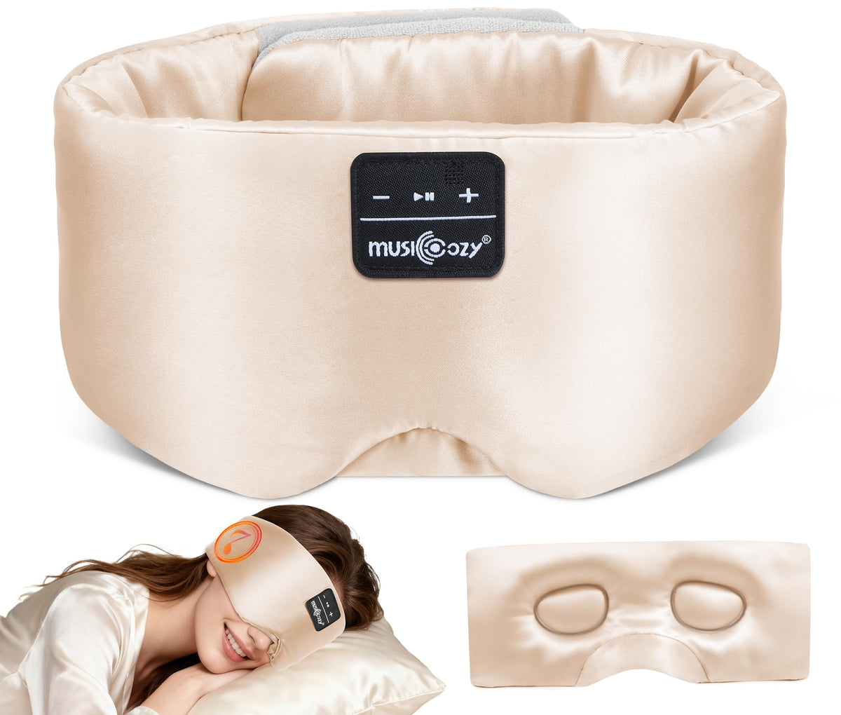 MUSICOZY masque-sommeil-soie-3d offre un confort frais pour dormir