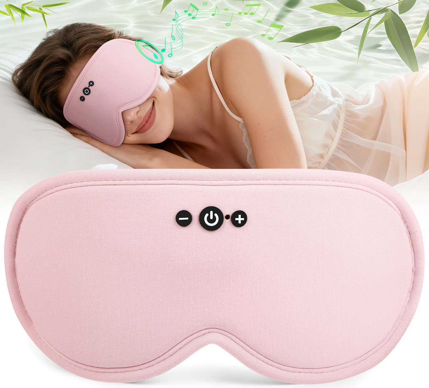 MUSICOZY masque yeux bambou 3D : obscurité totale et confort respirant.