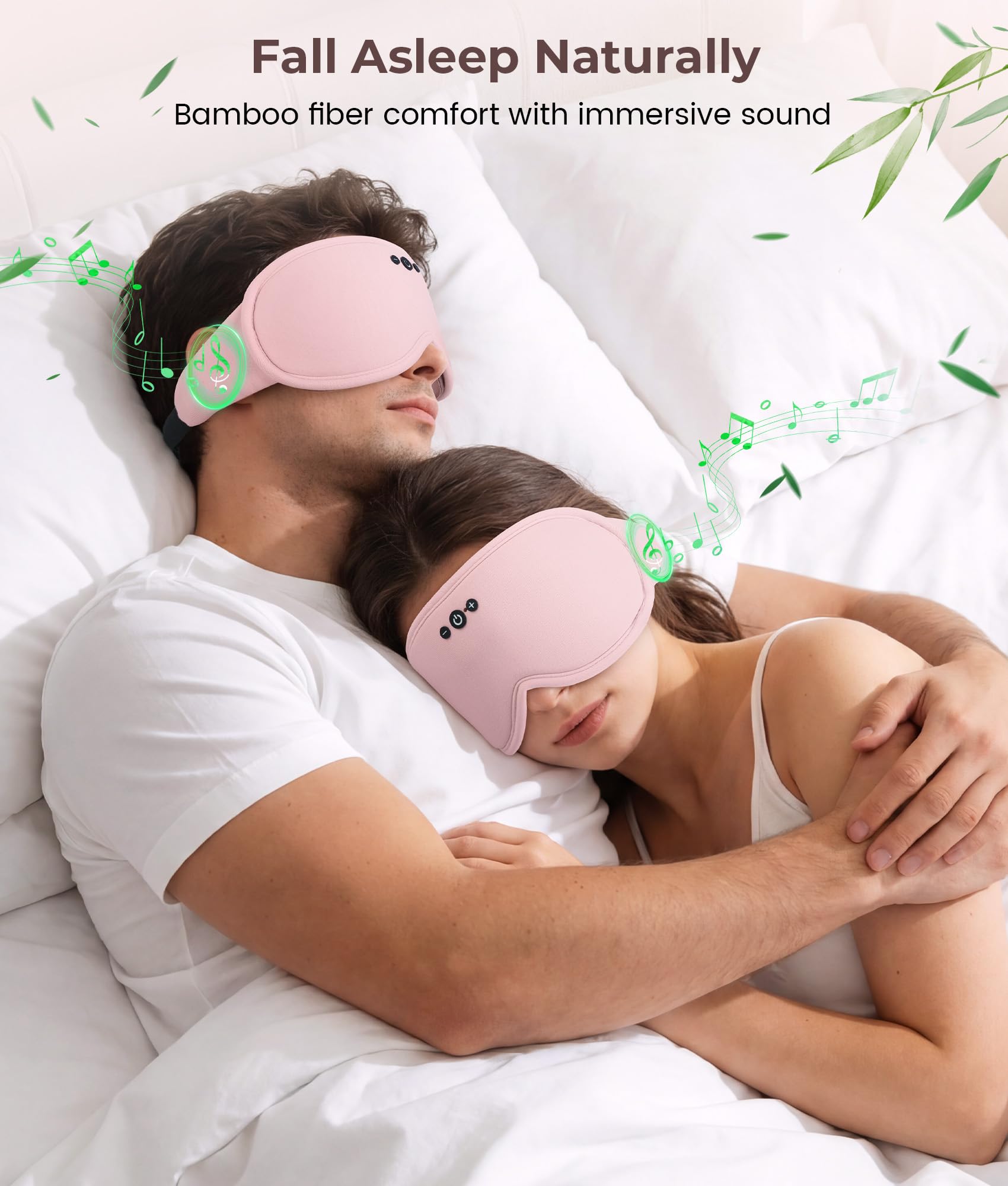 MUSICOZY masque yeux bambou confort respirant apaise nuits et voyages.