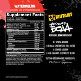 Mutant Hardcore BCAA verre eau et poudre, hydratation pratique.