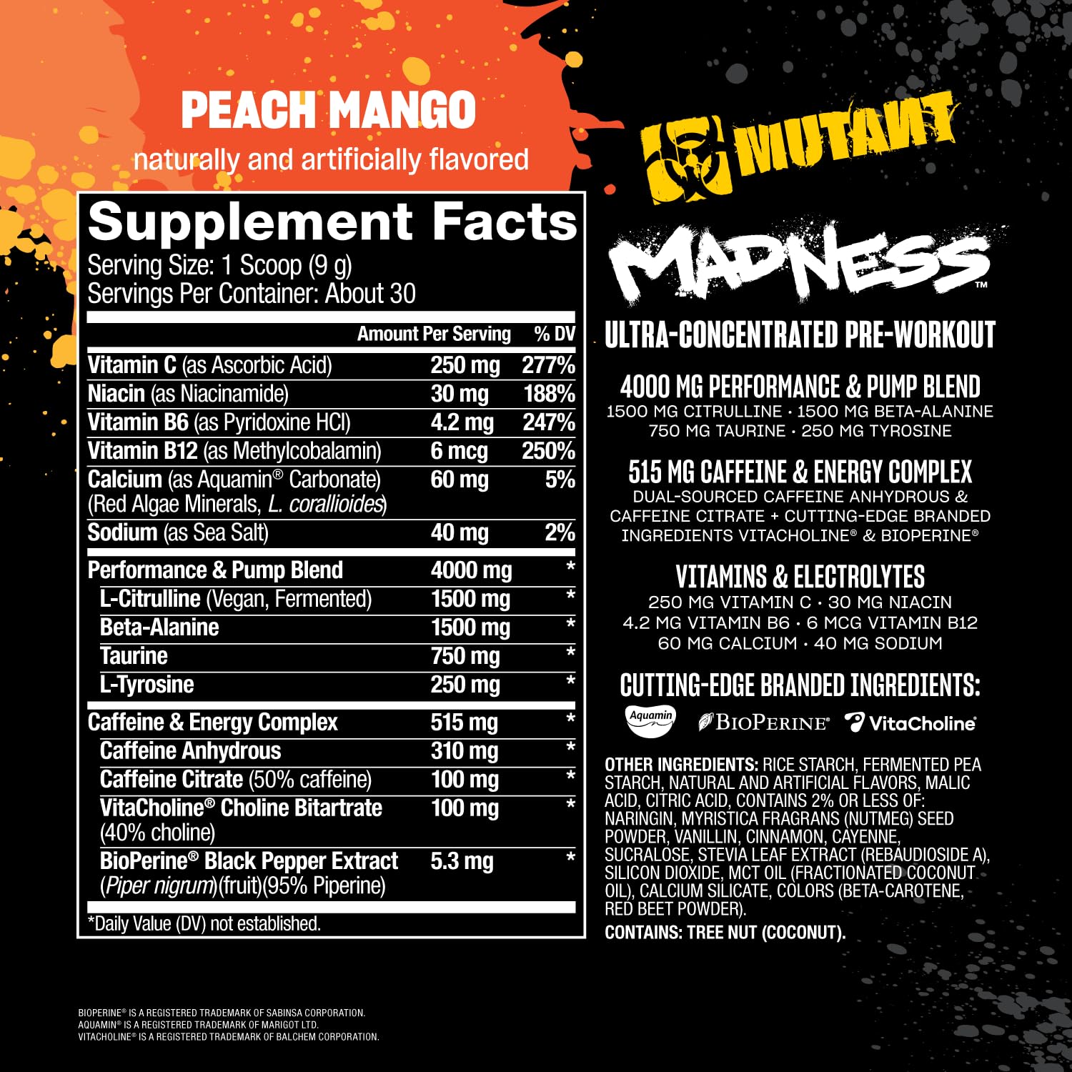 L-Citrulline de Mutant Madness soutient l'effort pendant l'entraînement