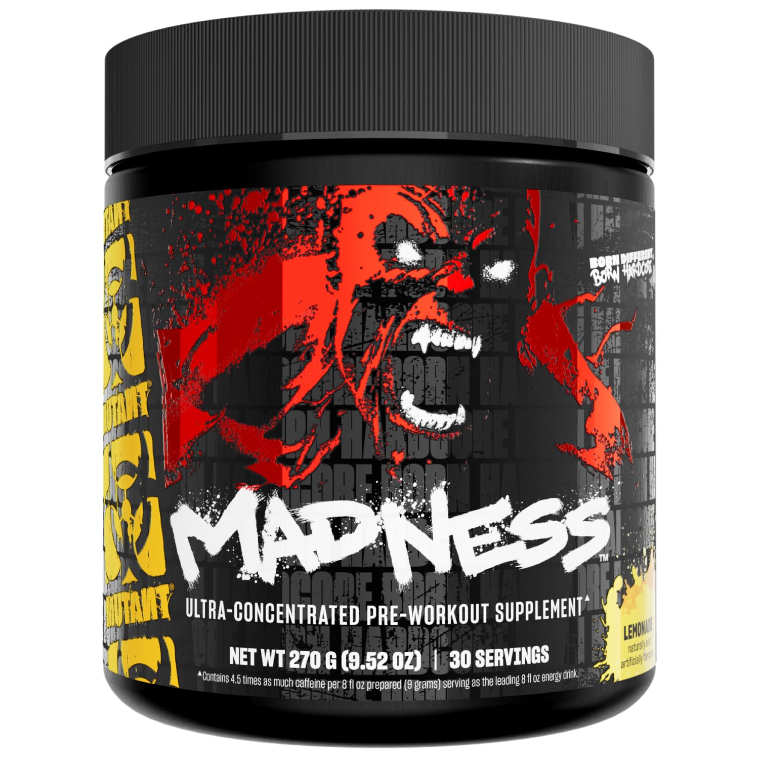 Mutant Madness – boîte du produit prête à booster l'énergie pendant l'entraînement.