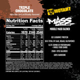 Mutant Mass Extreme Gainer ingrédients naturels soutenant une nutrition complète.