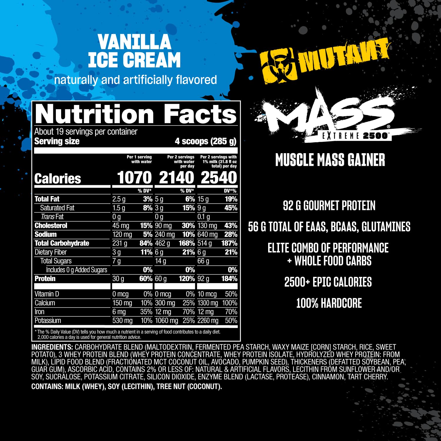 Mutant Mass Extreme Gainer – protéines et BCAAs favorisant la récupération musculaire