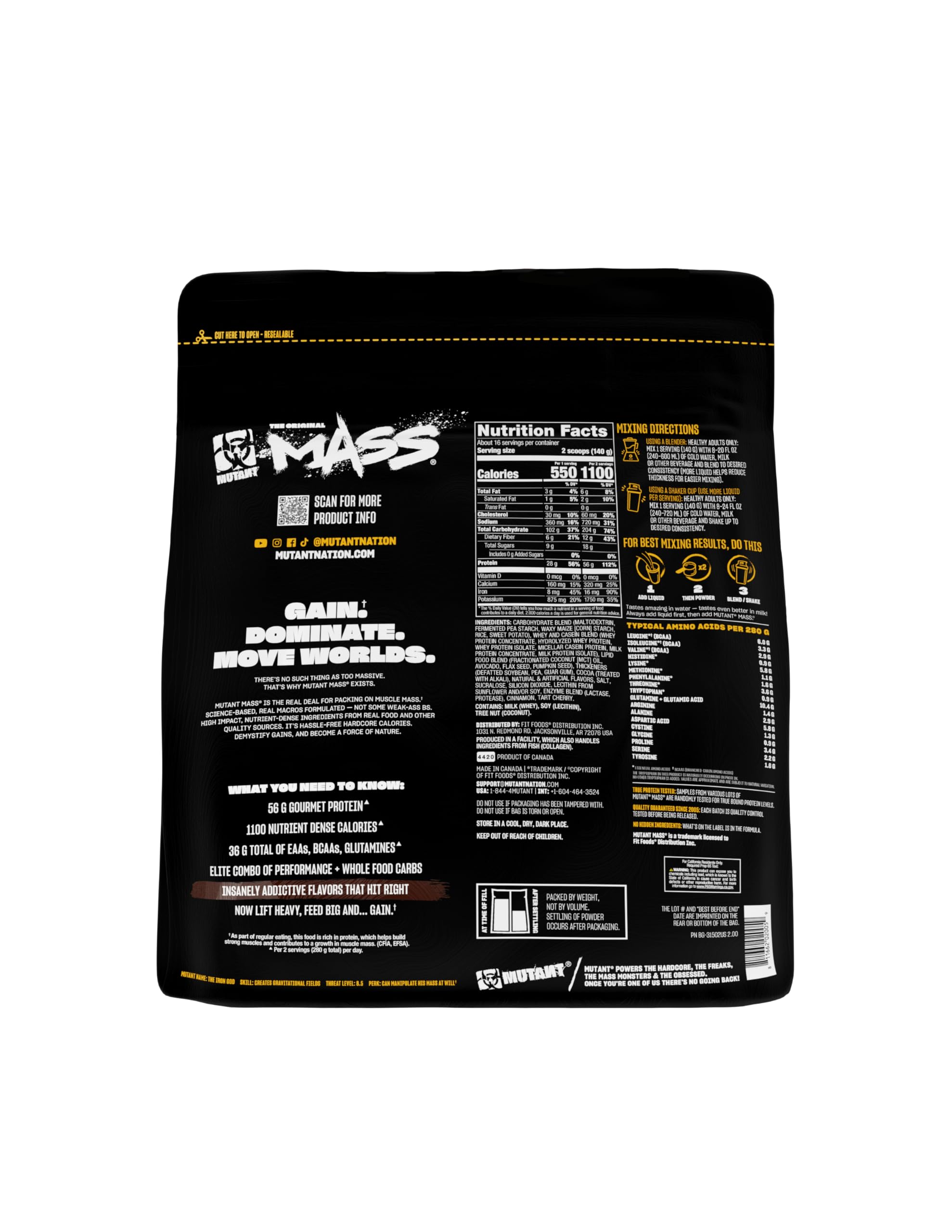 Mutant Mass – format pratique, idéal pour un plan nutritionnel soutenu.