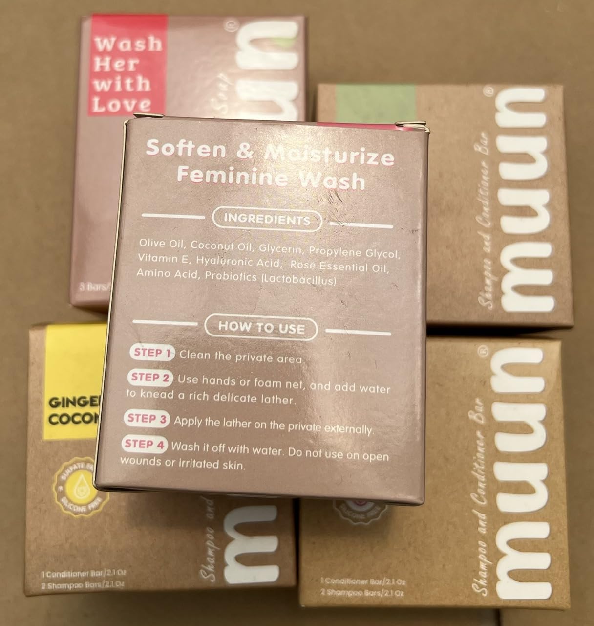 Muun Yoni Savon Bar Pack Rose – cadeau attentionné pour prendre soin de soi.