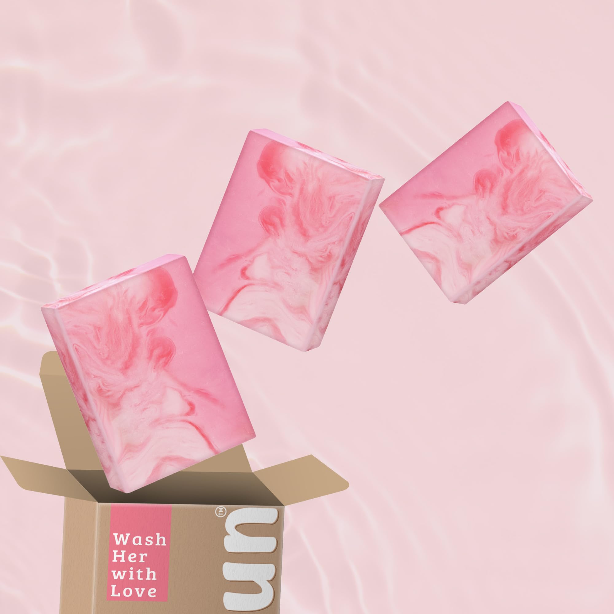 Muun Yoni Savon Bar Pack Rose – formule avec acide hyaluronique pour l’hydratation.