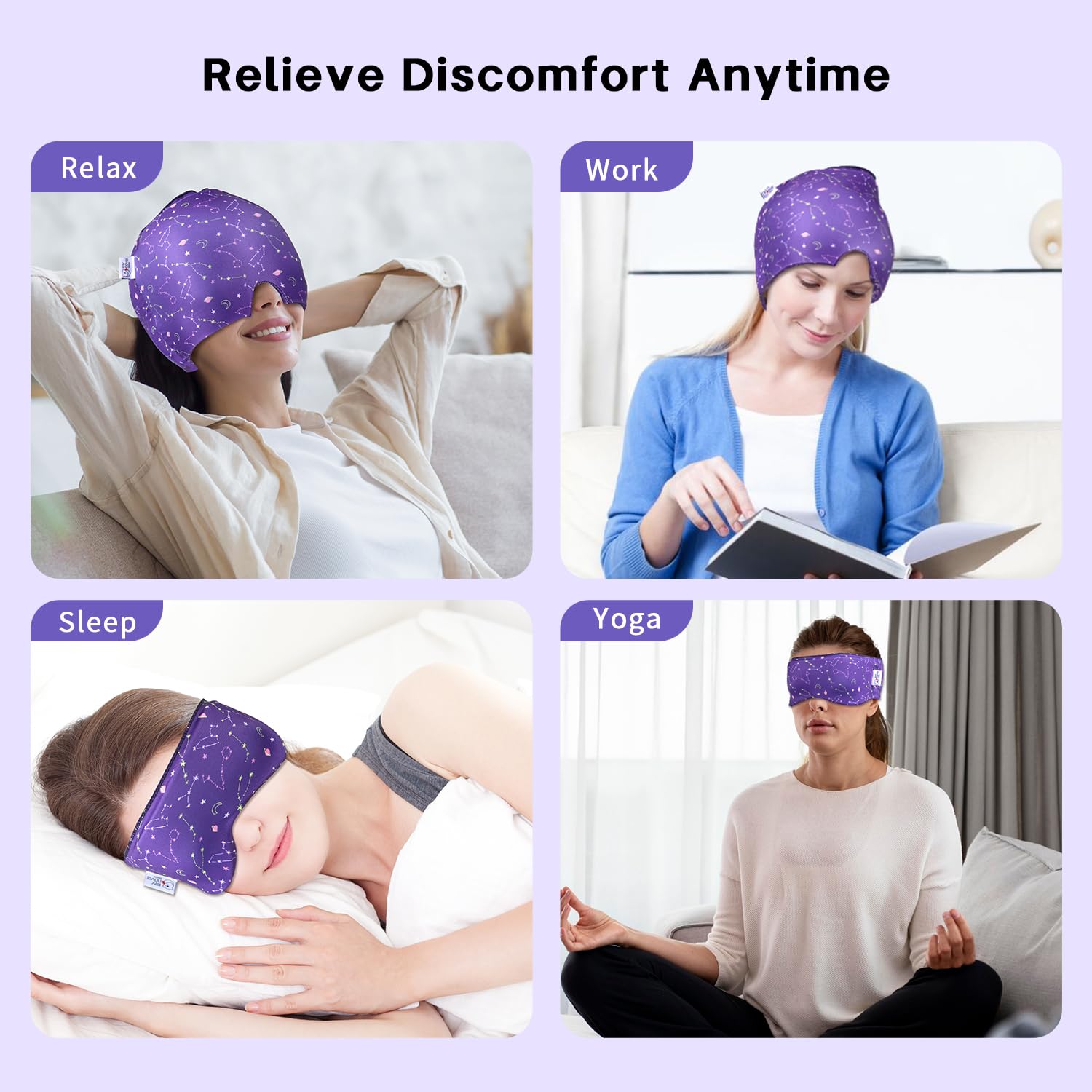 my novel things Masque yeux gel inclus, confort pour fatigue oculaire et mal de tête.