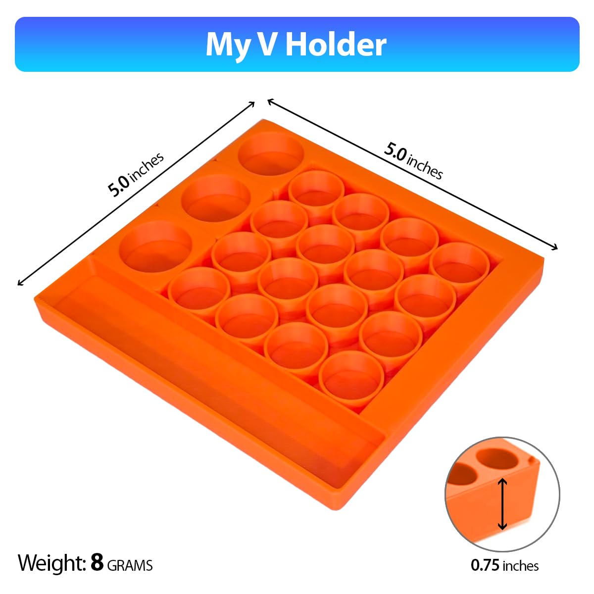 My V Holder flacons frigo 5x5 orange: accessoire léger et durable.