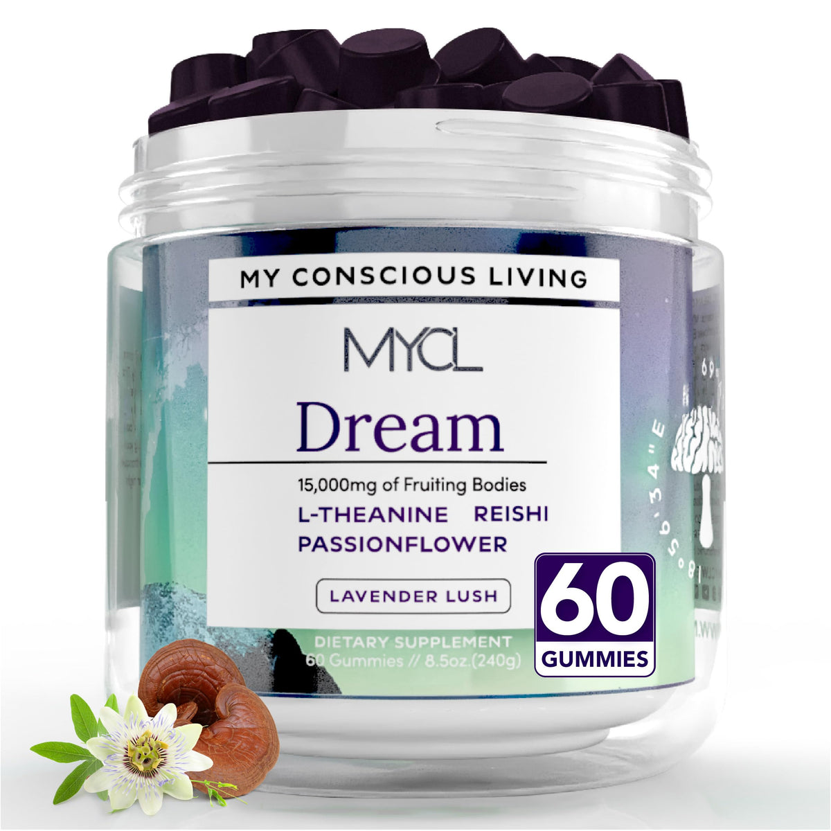 MYCL Dream Mushroom Gummies - bouteille: pratique pour votre rituel du soir et le calme.