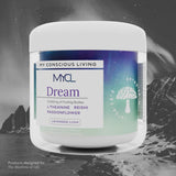 MYCL Dream Mushroom Gummies - etiquette: étiquette claire vérifiant les ingrédients biologiques et vegan.