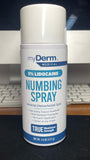 Myderm Numbing Spray en action sans contact pour une application hygiénique.