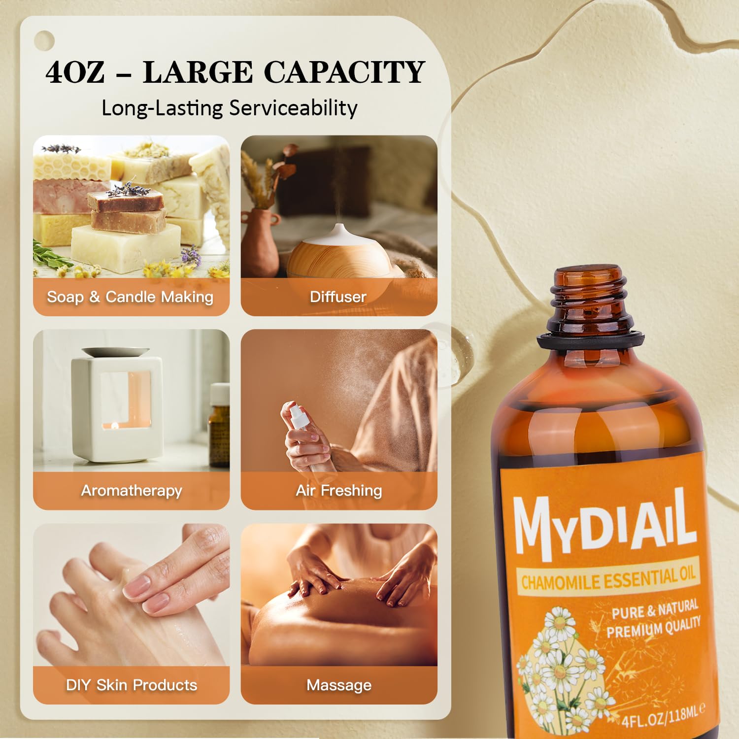 MYDIAIL huile camomille pour bain relaxant et soin maison